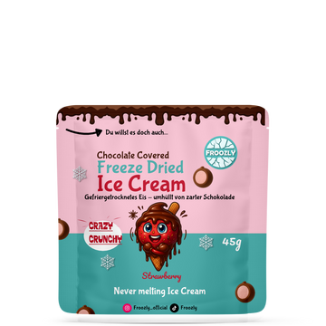 Gefriergetrocknete Erdbeer-Eiscreme im Schokomantel 45g