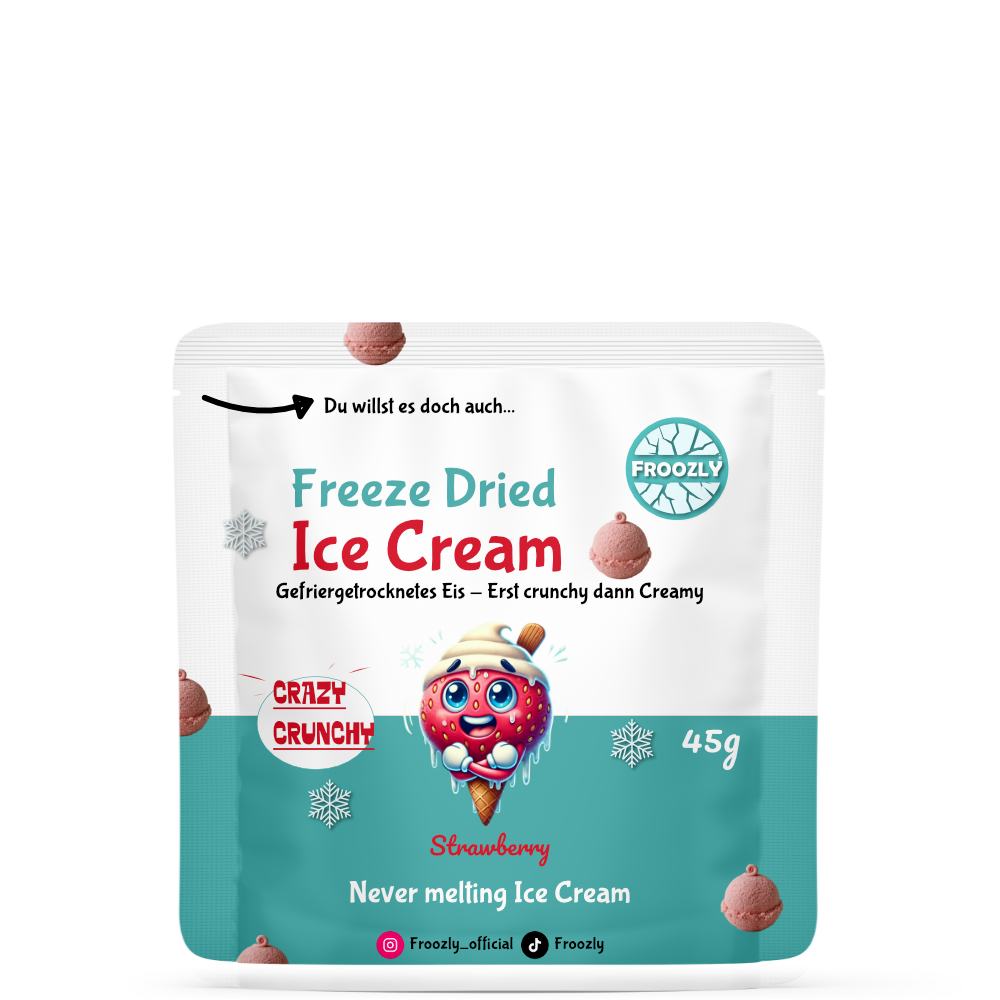 Gefriergetrocknete Erdbeer-Eiscreme 45g