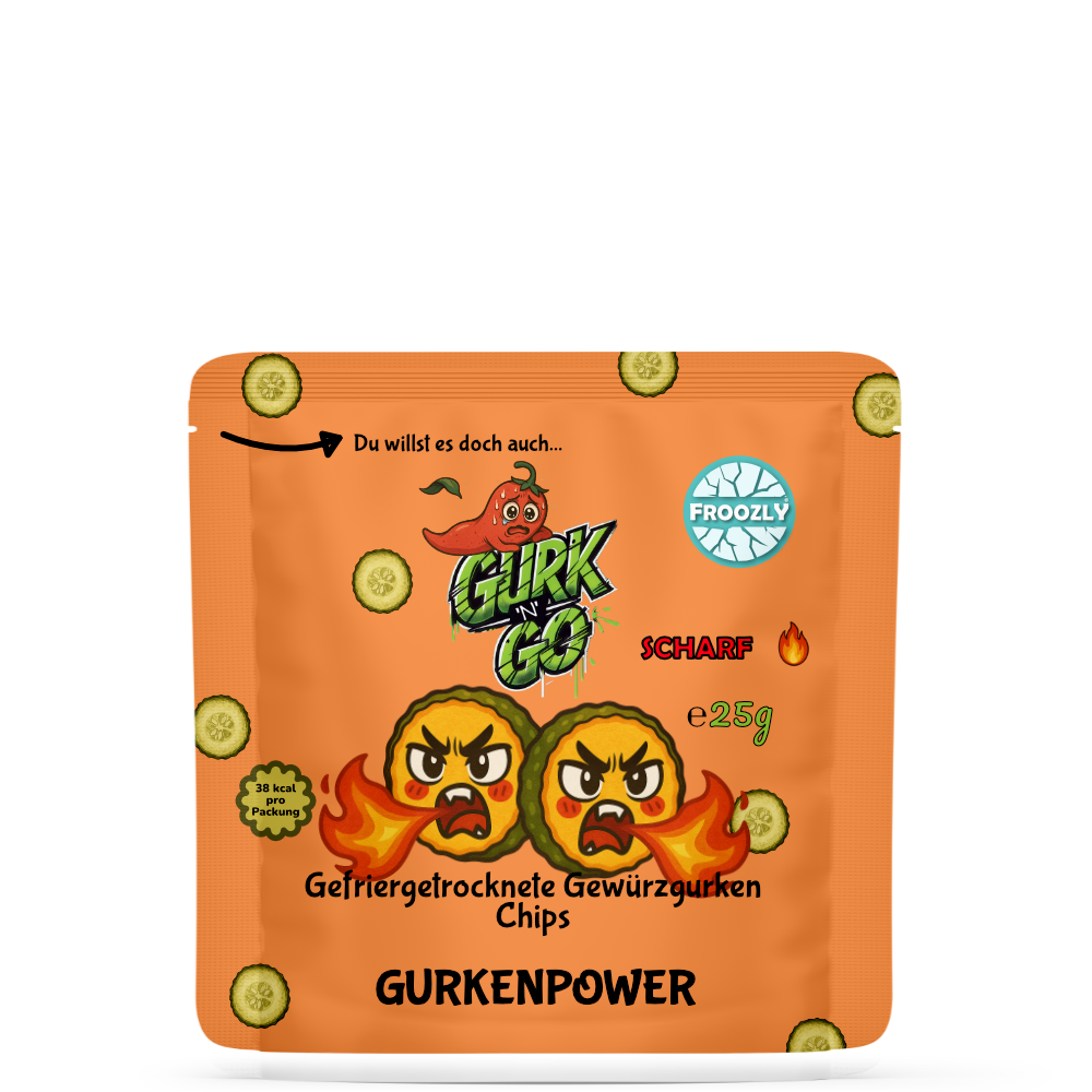 Gefriergetrocknete Gewürzgurken scharf 25g