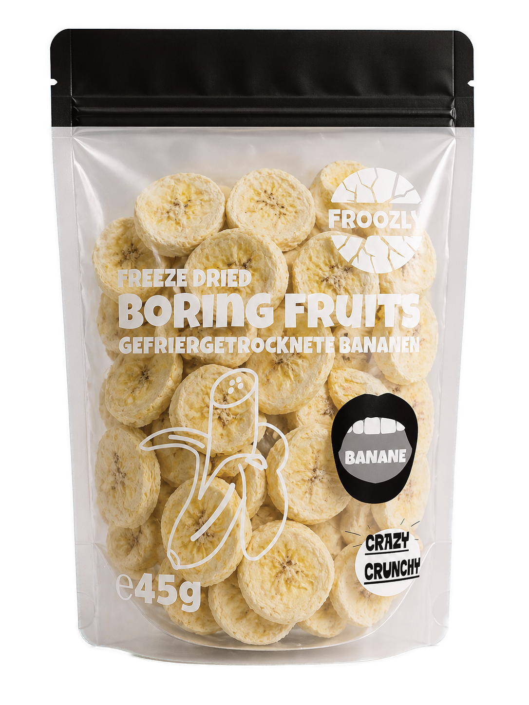 Froozly gefriergetrocknete Bananen-Scheiben 45g – reich an Kalium, vegan, online kaufen