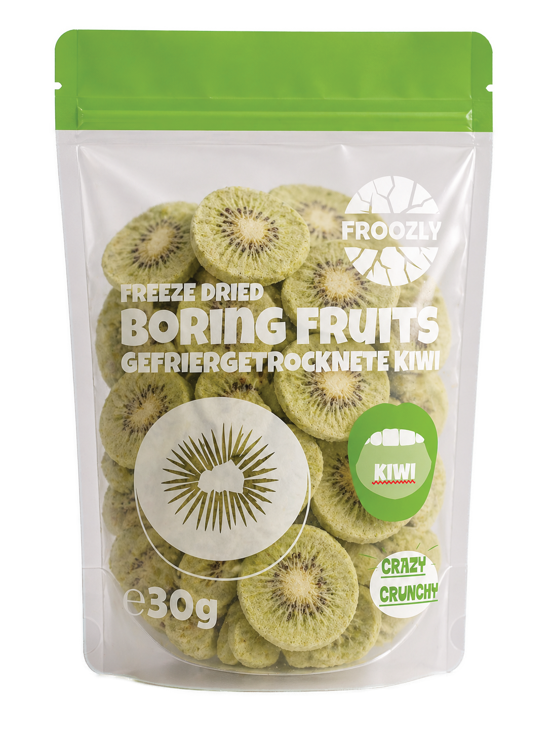 Froozly gefriergetrocknete Kiwi-Scheiben 30g – ohne Zusatzstoffe, vegan, online kaufen